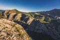 Croatia, Omis old fortress Fortica castle view of sea. beautiful Croatian moutains.