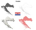 Croatia outline map set