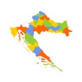 Croatia political map of administrative divisions Royalty Free Stock Photo