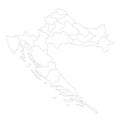 Croatia political map of administrative divisions Royalty Free Stock Photo