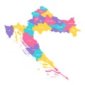 Croatia political map of administrative divisions Royalty Free Stock Photo