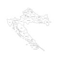 Croatia political map of administrative divisions Royalty Free Stock Photo