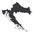 Croatia - political map of counties Royalty Free Stock Photo