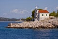 Croatia, Prisnjak Lighthouse on an islet of Murter archipelago Royalty Free Stock Photo