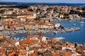 Croatia, Rovinj harbour view from the top of the Island