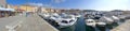 The Rovinj waterfront riva overlooking the colorful marina