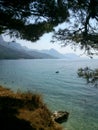 Croatia`s beautiful coastline from cliff