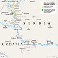 Croatia-Serbia border dispute, with Liberland and Verdis, political map