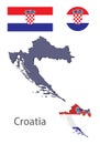 Croatia silhouette and flag vector