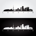 Croatia skyline and landmarks silhouette