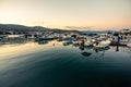 Sunset in Croatia Harbour, Summer Royalty Free Stock Photo