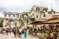 Croatia, Split. Tourists in Diokletian palace
