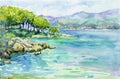 Croatia. Split. Watercolor illustration