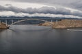 Croatia, Pag island, PaÃÂ¡ki Most, PaÃÂ¡ki bridge, bridge, stormy weather, Island of Pag, Europe, cliff, fjord