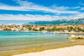 Croatia, town of Novalja on the island of Pag, turquoise sea