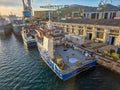 Croatia, Trogir, November 1st 2025 - Moan Marin workboat alongside at a shipyard undergoing extensive refit Royalty Free Stock Photo