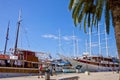 Croatia, Trogir waterfront, moored ships