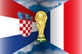 Croatia VS France flags and world cup, vector illustration