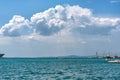 Croatia.View of the Adriatic Sea.Blue sky with scenic white clouds.