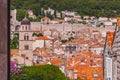 Croatia.View from a hill to the rooftops of old Dubrovnik.