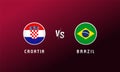Croatia vs Brazil flag round emblem