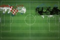 Croatia vs Estonia Soccer Match, national colors, national flags, soccer field, football game, Copy space