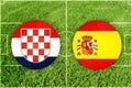 Croatia vs Spain football match Royalty Free Stock Photo
