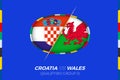 Croatia vs Wales icon for European football tournament qualification, group D