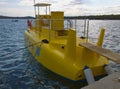 Croatia - yellow semi submarine moored at pier