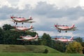 Croatian Air Force Pilatus PC-9M military trainer aircraft of the Wings of Storm formation aerobatic display team