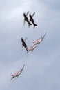 Croatian Air Force Pilatus PC-9M military trainer aircraft of the Wings of Storm formation aerobatic display team