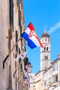 The Croatian flag in Dubrovnik, Croatia
