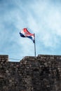 Croatian flag on old building