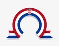 Croatian flag rounded abstract background. Vector illustration.