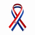 Croatian flag stripe ribbon on white background. Vector illustration.