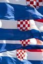 Croatian flag on strong wind Bura