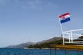Croatian flag on a tourist boat Royalty Free Stock Photo