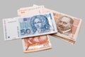 Croatian Kuna banknotes isolated on gray Royalty Free Stock Photo