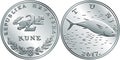 Croatian money 2 kuna silver coin