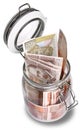Croatian Kuna in jar Royalty Free Stock Photo