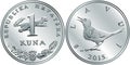 Croatian money 1 kuna silver coin