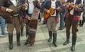 Croatian musicians in traditional costumes Royalty Free Stock Photo