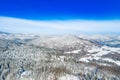 Croatian nature landscape, Risnjak mountain under snow in Gorski kotar Royalty Free Stock Photo