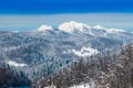 Croatian nature landscape, Risnjak mountain under snow in Gorski kotar Royalty Free Stock Photo