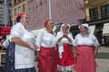 Croatian peasants at the main square in Zagreb Royalty Free Stock Photo
