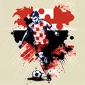 Croatian soccer poster. Abstract Croatia football background. Croatian national football player. Croatia soccer team