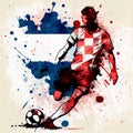 Croatian soccer poster. Abstract Croatia football background. Croatian national football player. Croatia soccer team