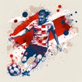 Croatian soccer poster. Abstract Croatia football background. Croatian national football player. Croatia soccer team