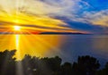 Croatian sunset over Adriatic Sea - Makarska, Croatia Royalty Free Stock Photo