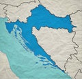 Croatian vintage map